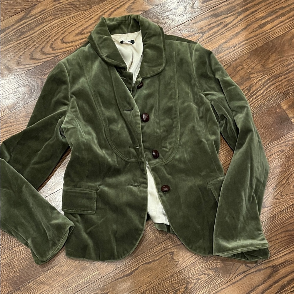 J. Crew Forest Green Velvet Blazer